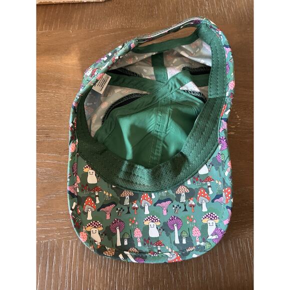 Sprints Mushroom Mania Running Hat Green Pink Print OS Lightweight Workout Gym - Picture 6 of 8